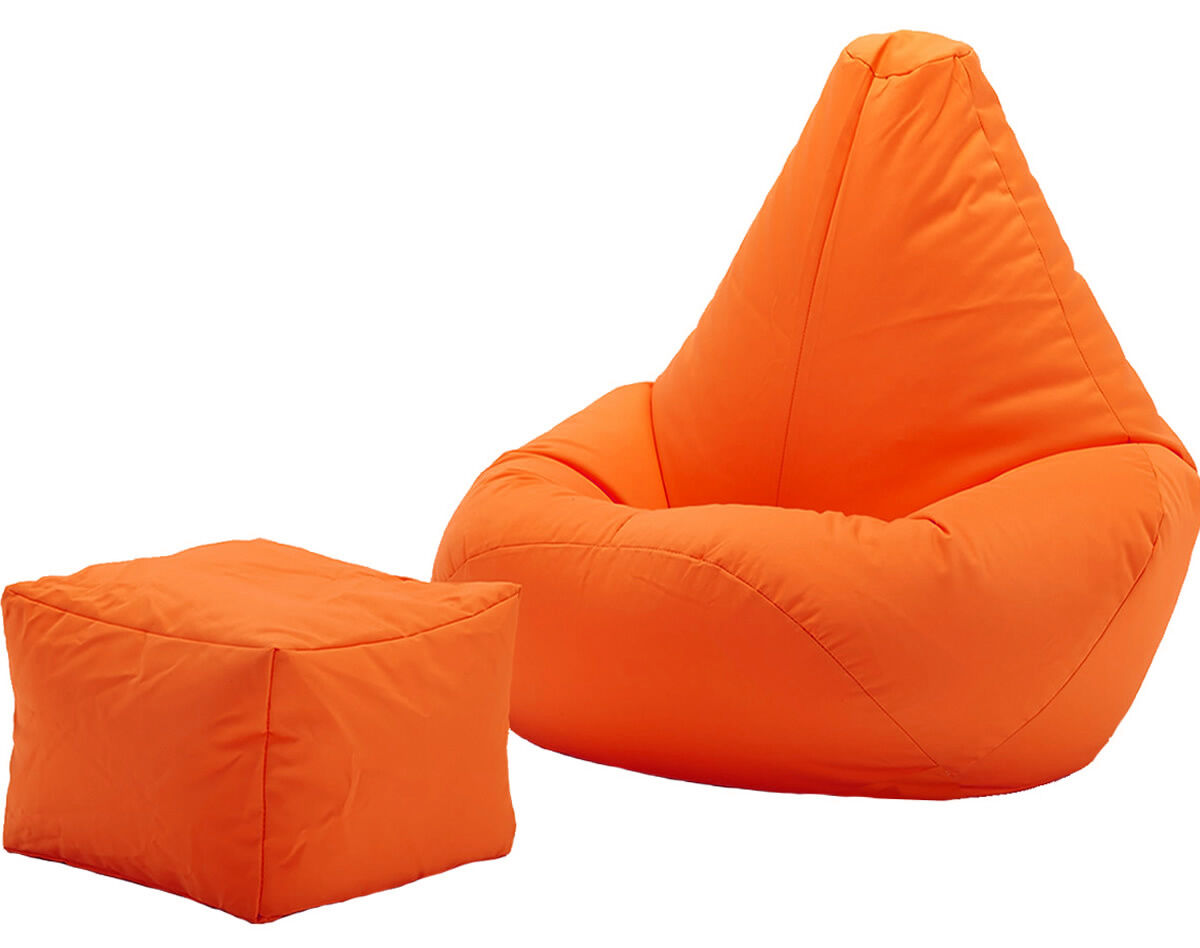 Highback Beanbag and matching footstool, Filled Bean bag set Combi